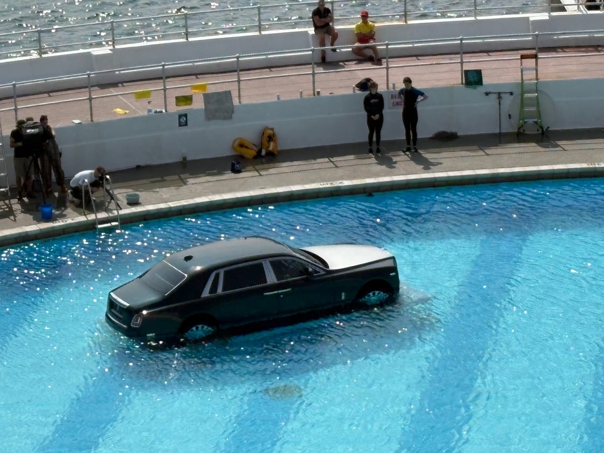 Rolls Royce in Plymouth Tinside Lido