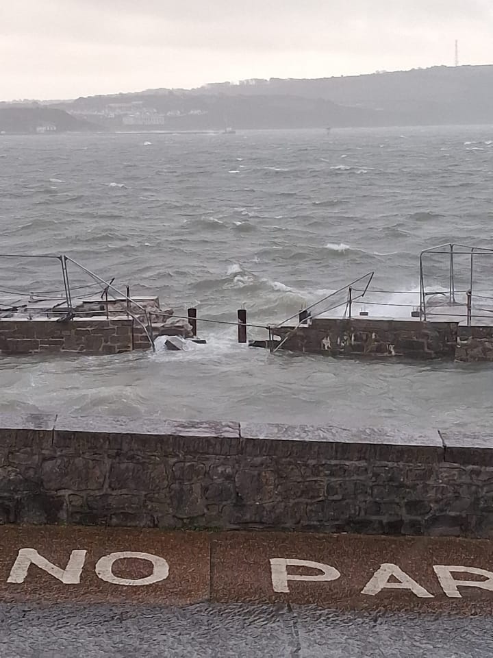 Breaking News: harbour wall falls victim to Ingrid